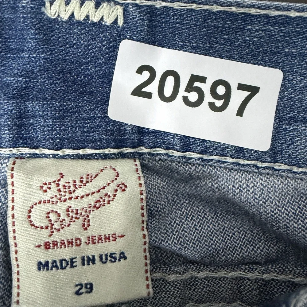 True Religion Jeans Mens 29x29 Blue Billy‎ Big T Straight Leg Regular Fit Denim